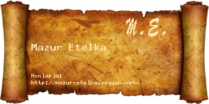 Mazur Etelka névjegykártya